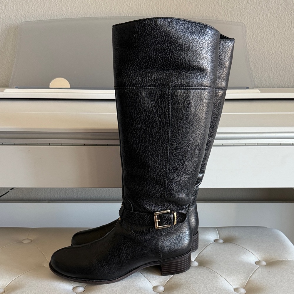 Banana Republic Adelpha Black Leather Riding Boots Sz 8.5